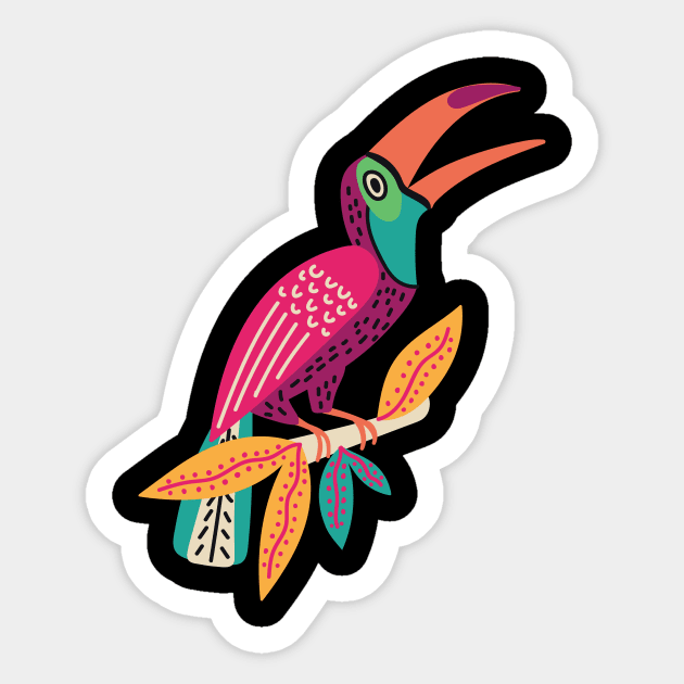 Tropical Toucan Sticker by yuliia_bahniuk